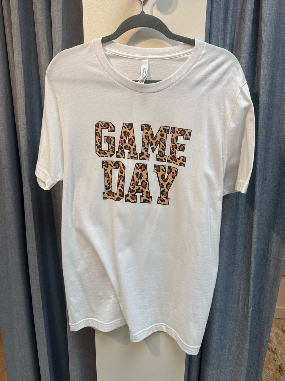 GAME DAY Leopard Print White Tee